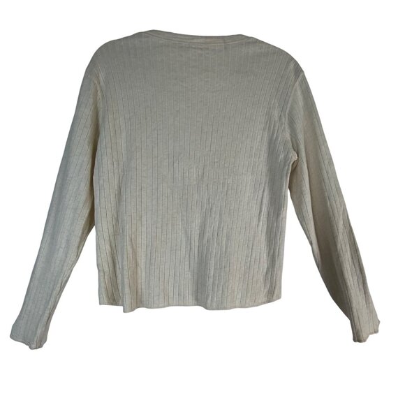 Banana Republic Intimates Medium Beige Cardigan Sweater‎ 100% Cotton Western Y2K - Picture 2 of 4